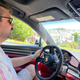 A silver 2022 Porsche Panamera 4 E-Hybrid Platinum Edition